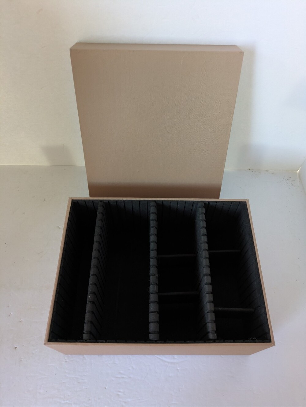Storage Box in Light Brown  Home Organization Box Adjustable Inside Dividers